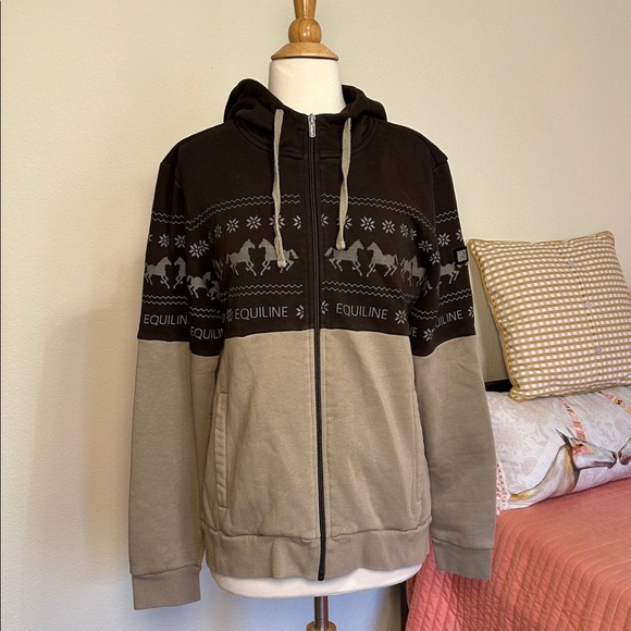 Equiline NILVIAN WOMEN’S ZIP HOODIE WITH WINTER PRINT size XXL - Picture 3 of 16